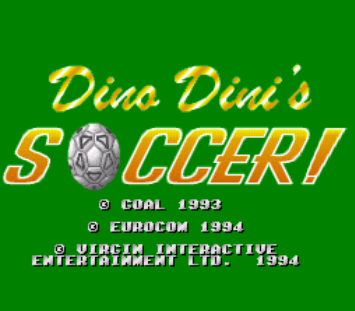 Dino Dinis Soccer Title Screen